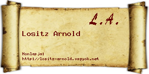Lositz Arnold névjegykártya
